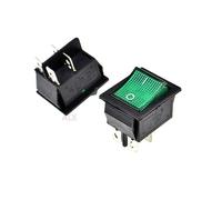 industrial switch 5PCS KCD4-201n 4 PIN Push Button Rocker Switch with Green led Light ON/Off Power switches 16A/250V 20A/125V 25 * 31MM 25 * 31 replacement parts