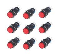 industrial switch 8 Pin Self Locking Switches, Momentary Push Button Switch Impact Resistant Flame Retardant 24V Better Protection Non Oxidize 16mm for Distribution Box