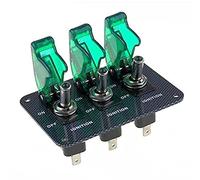 industrial switch Green DC12V-20A LED Indicator Switch Combination Switch Carbon Fiber Surface Pane