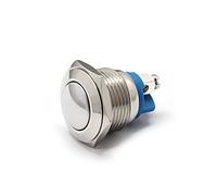 industrial switch Micro Switch 16mm 19mm Brass Nickel Plated Ball Domed Actuator Metal Push Button Switch 1NO Momentary 2 Screw pins 3A250VAC (Color : 16mm Domed Ball)