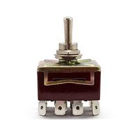 industrial switch Micro Switch ON Off ON 3 Positions 12 Pins Self-Lock Toggle Switch 4PDT 15A 250VAC (Color : Solder Pins, Size : ON ON)