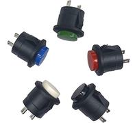 industrial switch Micro Switches 5 pcs/lot R13-507K 16mm Buckle Lockless 250V 3A Push Button Switch Metal Tactile Self-Reset Micro Interruptor (Color : 5 Color Mix)