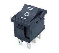 industrial switch Rocker Switch 5PCS KCD1 Mini Black 3 Pin / 6 pin On/Off/On Rocker Switch AC 6A/250V10A/125V (Color : 6 Pin on - Off - on, Size : 5PCS)