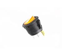 industrial switch Rocker Switch KCD1 Round Red, Yellow and Blue Green 3Pin SPDT ON/Off Rocker Power Switch AC 125V/10A 250V/6A with Light replacement parts (Color : Yellow, Size : 12V)