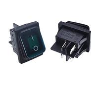 industrial switch Rocker Switch Waterproof Rocker Switch 16A 20A with Indicator Light SKPT Push Button 4 pins 37.6 * 28.6mm Control Power Switch (Color : Kcd4black, Size : 2 PCS)