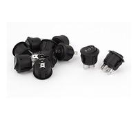 industrial switch SPDT 3 Pole Push Button Switch 10pcs AC 250V 6A AC 125V 10A KCD1-2 20mm Mounting Dia replacement parts