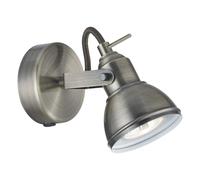 INDUSTRIAL RETRO SINGLE WALL SPOTLIGHT IN SATIN SILVER FINISH