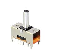 Industrial Switches 10PCS ON/ON/ON 2P3T 8PIN Micro Slide Switch Double Pole 50mA 3 Position Metal with 15mm Aluminum Actuator