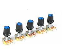Industrial Switches 5 Sets WH148 1K 10K 20K 50K 100K 500K Ohm 15mm 3 Pin Linear Taper Rotary Potentiometer Resistor Switches DIY Accessories (Size : 500K Ohm)