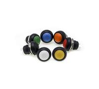 Industrial Switches 7pcs/lot 12mm Push Button Switch Metal Tactile Self-Reset Non-Locking Micro Interruptor Waterproof Round Copper(Mix Color)