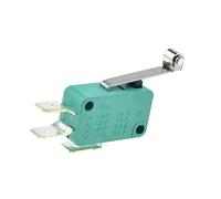 Industrial Switches Micro Limit 16A 250V 125V NO+NC+COM 6.3mm 3 Pins SPDT Switch 28mm 52mm Arc Roller Lever Touch Microswitch(Long Roller Lever-m)