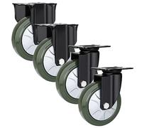 Industrial Swivel Casters, Heavy-Duty, 3-6 Inch Rubber Wheels with Double Ball Bearings, 4-Pack, Puncture-Resistant, Perfect for Furniture & Equipment Mobility