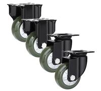 Industrial Swivel Casters, Heavy-Duty, 3"-6" Rubber Wheels with Double Ball Bearings, Set of 4, Puncture-Resistant, Ideal for Furniture & Equipment Mobility