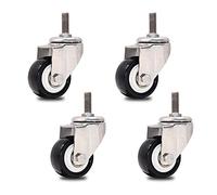 Industrial Swivel Casters with Brake 25mm Threaded Replacement Wheels Heavy Du Design for Workbenches & Carts Set of 4 Robust &