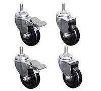 Industrial Swivel Castor Wheels 2.5''/3''/100mm Heavy Duty Steel Bracket with Double Bearing 300kg Capacity Silent PU Floor Protection Ideal for Trolley Furniture Factory