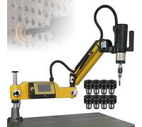 Industrial Tapping Machine, 600W Motor, Touch Screen, Omnidirectional Arm, 8 Collets (M3-M16), 312RPM, Ideal for Thread Processing on Steel, Aluminum, Plastic, Wood