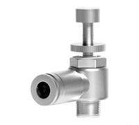 Industrial throttle valve with quick connection fittings M5 and others, designed for adjustable speed control and airflow optimization (SL6-01)