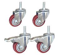 Industrial Transport Wheels M12 Thread Silent PU with Brake Universal Application - Heavy Duty Casters for Smooth Mobility and Stability