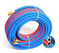 Industrial Twin Welding Torch Hose - Explosion-Proof, Oxy Acetylene, Cutting Torch Hose with Copper Fitting - 10mm ID, 16mm OD (5M)