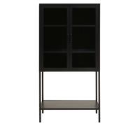 Industrial Two Door White Metal Cabinet, Stylish Storage Cabinet For Bedroom, Contemporary Sideboard Cabinet Premier Housewares Black One Size