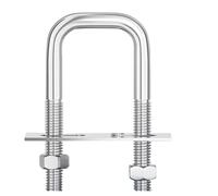 Industrial U-Bolt M12 304 Stainless Steel Right-Angle Pipe Clamp Heavy-Duty Saddle Bracket for Structural Framing(M12*90 * 200)