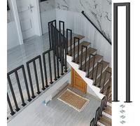 Industrial U Shaped Balusters Black Iron Handrail Spindles for Stairs Attic Guardrail Porch & Deck 90cm (35.4inch) Indoor/Outdoor Banister Pole (1 PCS)