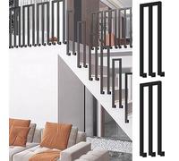 Industrial U-Shaped Stair il - Black Square Iron Balustrade Post for Side Mount Perfect for Attics and Terraces Stylish Safety Railing for Stairs.