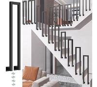 Industrial U-Shaped Stair il - Black Square Iron Railing Post for Terrace Side Mount Staircase Guardrails Attic Balustrades& Stylish Safety Solution