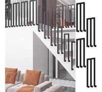 Industrial U-Shaped Stair Railing Black Square Iron il for Terrace Side-Mount Banister Modern Staircase Guardrail Stylish Safety Bar for Loft and Stairs