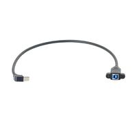 Industrial USB3.0 B Panel Mount Extension Cable 20inch Aluminum Foil Braideds Shielding for Printers Scanners Data Transfer USB B Male to Female Extension Cable with Screws