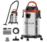 Industrial Vacuum Cleaner Wet and Dry with 4 Caster Wheels, Filter, Nozzle, Flexible Hose and Acessories, 3 In 1 Powerful Vacuum Cleaner Wet/Dry/Blow, 19000pa Electric Bagless Vacuum Dust Extractor