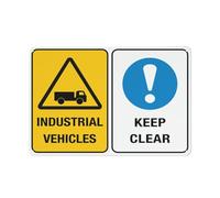 Industrial Vehicles - Keep Clear Sign, 8 X 12 Grade Sheeting Rust Free Aluminum, Weather Resistant, Waterproof, Easy To Mount