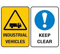 Industrial Vehicles Keep Clear Warning Tin Sign Home Kitchen Farm Garden Garage Wall Decor 12X8Inch