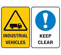 Industrial Vehicles Keep Clear Warning Tin Sign Home Kitchen Farm Garden Garage Wall Decor 12X8Inch