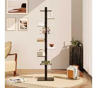 Industrial Vertical Bookshelf, 9-Tier Rotating Metal Book Tower, Floor Standing Bookcase for Living Room, Bedroom, Office - Stylish Green Home Decor