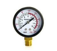 Industrial Vertical Pressure Gauge Device 0-16 Rod Resistant Carbon Steel Easy Read Dials for Various Systems High Accuracy Vertical Pressure Gauge