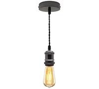 Industrial Vintage Black Nickel Pendant Ceiling Light Lamp Holder Antique Retro E27 Fitting M0219F