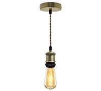 Industrial Vintage Brass Pendant Ceiling Light Lamp Holder Antique Retro E27 Fitting M0010-AB