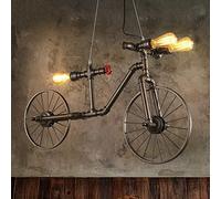 Industrial Vintage Chandelier Fitting 3-Lights Bicycle Pendant Lighting Fixture Retro Hanging Ceiling Hanging Lamp Steampunk Water Pipe Pendant Lights Wrought Iron Living Room Dining Room Lamp Times