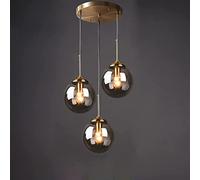 Industrial Vintage Loft Bar Ceiling Pendant Lights Fitting Chandelier Glass Globe Lampshade 3 Lights Hanging Light Fixture for Living Room Dining Room Bedroom Change for the better