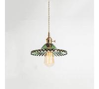 Industrial Vintage Pendant Light Glass Lamp Shade Bedroom Bedside Lamp Retro Glass Pendant Light Fitting Ceiling Hanging Light Fixture Chandelier for Loft Coffee Bar Kitchen(Emerald Green)