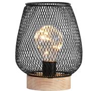 Industrial Vintage Retro Battery Operated LED Desk Lamp Light Up Bedside Lantern Home Office (Conical)