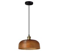 Industrial Vintage Round Glass Pendant Light Shade Retro E27 Loft Bar Ceiling Hanging Lamp Kitchen Dining Room Chandelier 27cm (Amber)