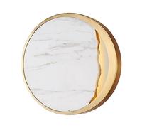 Industrial Vintage Round Wall Light Natural Marble LED Wall Sconces Gold Wall Mounted Lighting Fixture for Bedroom Bedside Aisle Corridor Study Reading