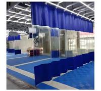Industrial Vinyl Divider Panel - Waterproof with Eyelets Quick Rolling Warehouse Partition Easy to Clean Work Area Divider (Blue 2.2x2.4m/7.2x7.9ft)
