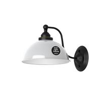 Industrial Wall Light Fittings Retro Wall Sconce with Metal Dome Shade E27 Socket Traditional Swan Neck Indoor Decorative Wall Light (White)