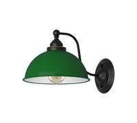 Industrial Wall Light Fittings Retro Wall Sconce with Metal Dome Shade E27 Socket Traditional Swan Neck Indoor Decorative Wall Light for Cafe Bar (Green)