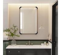 Industrial Wall Mirror Farmhouse Style: Rustic Vintage Rectangle Mirror with Metal Iron Pipe Decorative Wall Mirrors for Entrance,Hallway, Living Room, Vertical or Horizontal Hanging