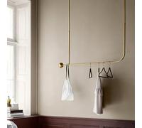 Industrial Wall Mount Clothes Rack Adjustable Height Metal Drying RackPipe Design for Walkin Wardrobe Bedroom & Bathd h 150cm/59in