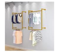Industrial Wall-Mounted Garment Rack - 1PCS Detachable Clothes Rail Multi-Purpose Double Pole Hanging Rod for Closet Sto d Metal Pipe Shelf (120x150 cm)